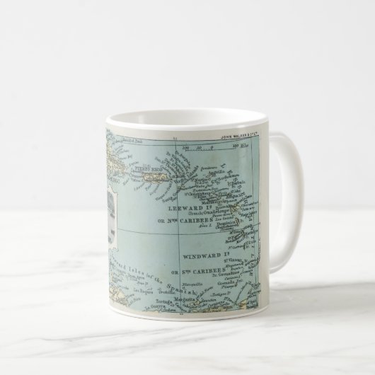 Alte Karibikinseln - Karte Kaffeetasse (VorderseiteRechts)