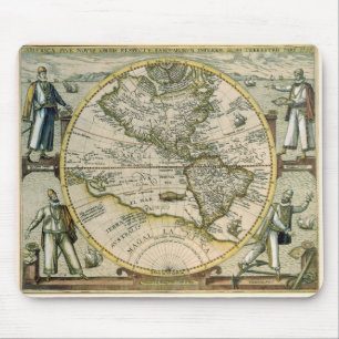 Alte Karte, 1596, America Sive Novus Orbis Mousepad
