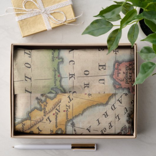 Alte Karte 1 Design 6 Seidenpapier (Geschenk)