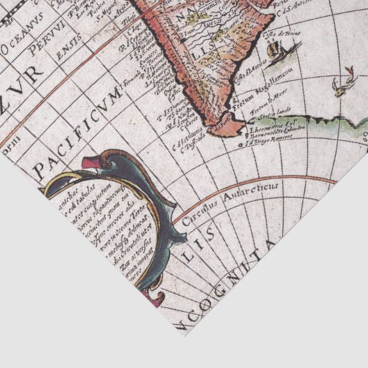 Alte Karte 1 Design 9 Seidenpapier (Detail)