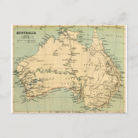 Alte Karte Australiens (Vorderseite)