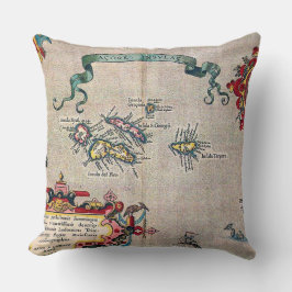 Alte Karte Azoren - Vintage Segeln-Erforschung Kissen