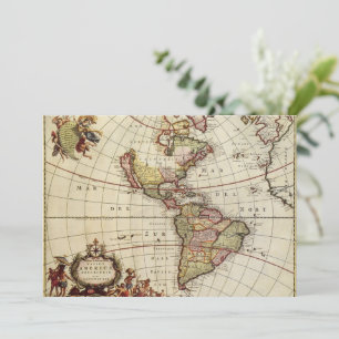 Alte Karte der Amerikas von Johannes De Ram