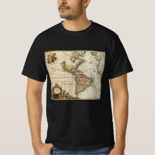 Alte Karte der Amerikas von Johannes De Ram T-Shirt