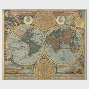 Alte Karte der antiken Welt Vintage-Kartographie Geschenkpapier