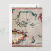 Alte Karte der Azoren - Vintage Segeltour (Vorne/Hinten)