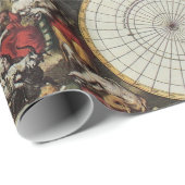 Alte Karte der Hemisphären der Welt. Erstellt von Geschenkpapier (Rolleneckpunkt)