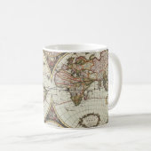 Alte Karte der Hemisphären der Welt. Erstellt von  Kaffeetasse (VorderseiteRechts)