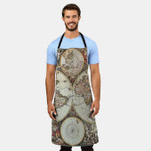 Alte Karte der Hemisphären der Welt. Erstellt von  Schürze (Getragen)