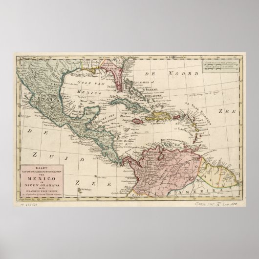 Alte Karte der Karibik der Westindischen Inseln (1 Poster (Vorne)