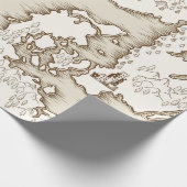 Alte Karte der Nordsee, Großbritanniens und Skandi Geschenkpapier (Ecke)