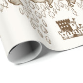 Alte Karte der Nordsee, Großbritanniens und Skandi Geschenkpapier (Rolleneckpunkt)