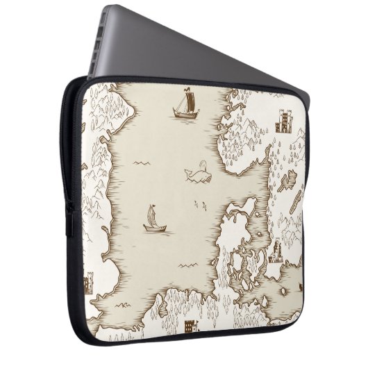 Alte Karte der Nordsee, Großbritanniens und Skandi Laptopschutzhülle (Vorne Rechts)