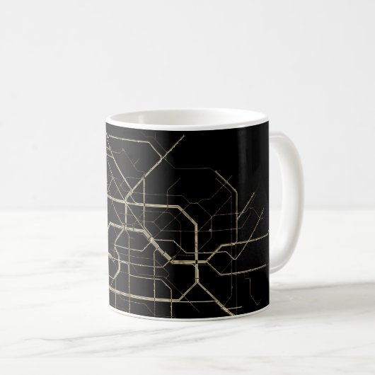 Alte Karte der U-Bahn in Berlin Kaffeetasse (VorderseiteRechts)