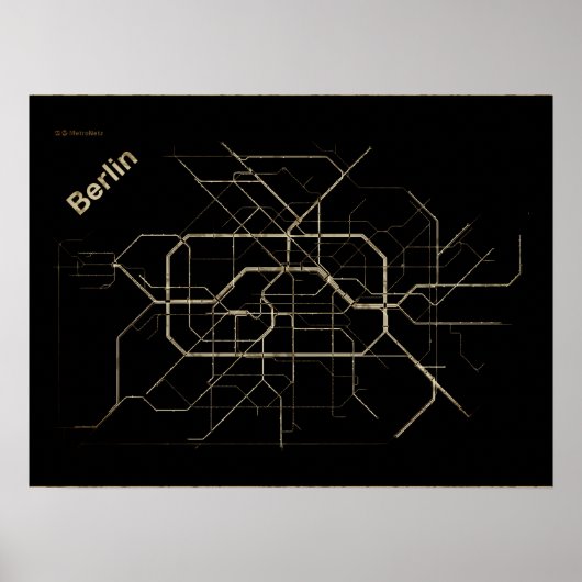Alte Karte der U-Bahn in Berlin Poster (Vorne)