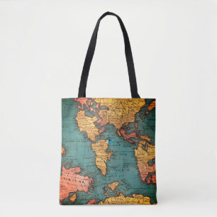 Alte Karte der Welt Öko-freundlich Tasche