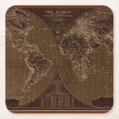 Alte Karte der Welt Rechteckiger Pappuntersetzer (Vorderseite)
