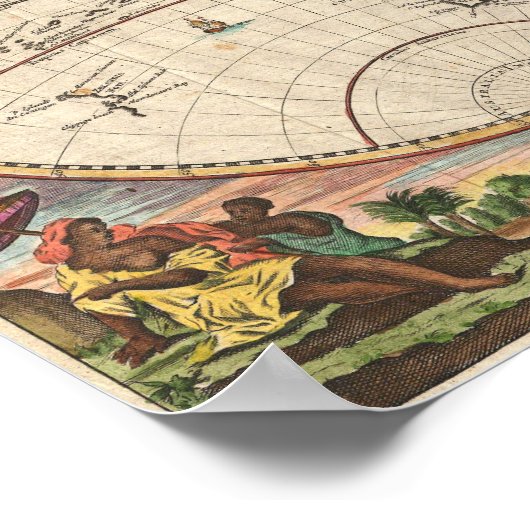 Alte Karte der Welt: Stoopendal Poster (Ecke)