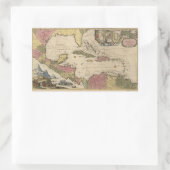 Alte Karte der Westindischen Inseln (1757) Rechteckiger Aufkleber (Tasche)