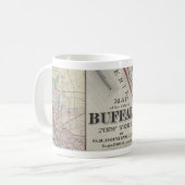 Alte Karte des Büffels, NY Kaffeetasse (Vorderseite Links)