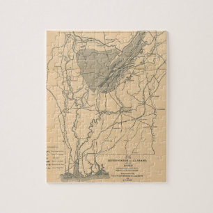 Alte Karte des Flusssystems von Alabama (1887) Puzzle
