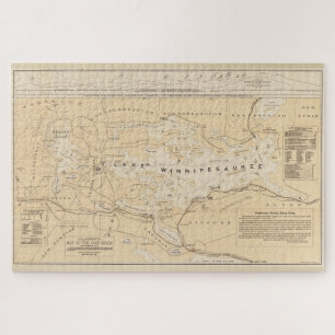 Alte Karte des Lake Winnipesaukee (1896) Puzzle