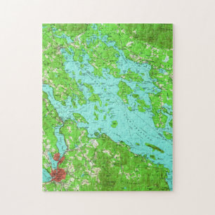 Alte Karte des Lake Winnipesaukee (1956) Puzzle