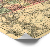 Alte Karte des New Yorker Staat 1871 Poster (Ecke)