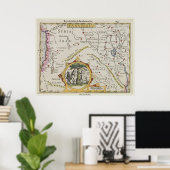 Alte Karte des Paradieses Poster (Heimbüro)