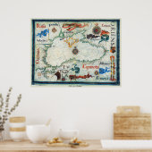 Alte Karte des Schwarzen Meeres Poster (Küche)