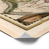 Alte Karte Europas als Löwe Poster (Ecke)