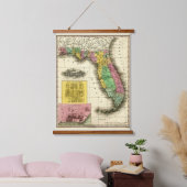 Alte Karte Florida Wandteppich Mit Holzrahmen (Schlafzimmer)