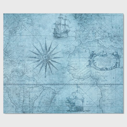 Alte Karte. Geschenkpapier (Flach)