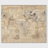 alte Karte Geschenkpapier (Flach)