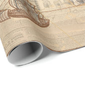 alte Karte Geschenkpapier (Rolleneckpunkt)