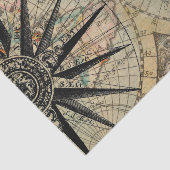 Alte Karte mit Compass Seidenpapier (Ausschnitt)