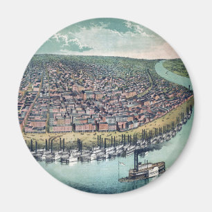 Alte Karte Saint Louis Missouri Mississippi Fluss Magnet
