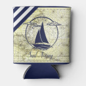 Alte Karte/Schiff/Silhouette/Segel weg/Marine Dosenkühler (Vorderseite)