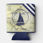 Alte Karte/Schiff/Silhouette/Segel weg/Marine Dosenkühler (Rückseite)