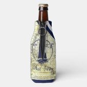 Alte Karte/Schiff/Silhouette/Segel weg/Marine Flaschenkühler (Flasche Rückseite)