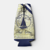 Alte Karte/Schiff/Silhouette/Segel weg/Marine Flaschenkühler (Rückseite)