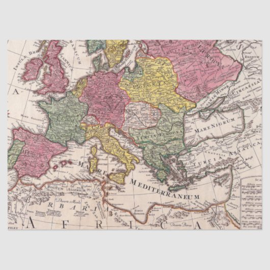 Alte Karte Serie 1 Design 12 Seidenpapier (Vorderseite)