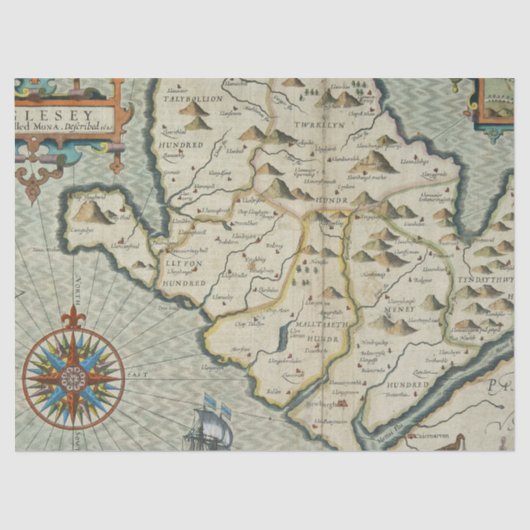 Alte Karte Serie 1 Design 16 Seidenpapier (Vorderseite)