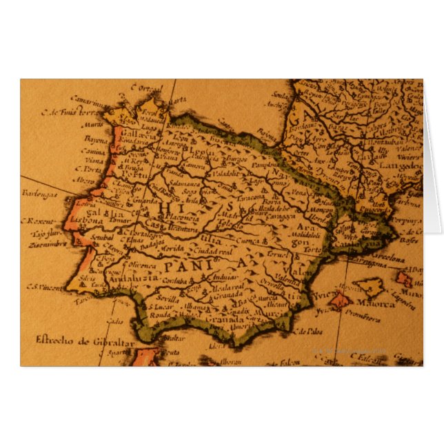 Alte Karte Spaniens (Vorderseite (Horizontal))