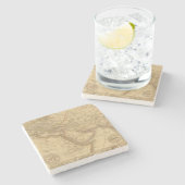 Alte Karte Steinuntersetzer (Seitenansicht)