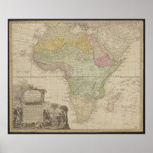 Alte Karte von Afrika, Afrika Druck, 1737