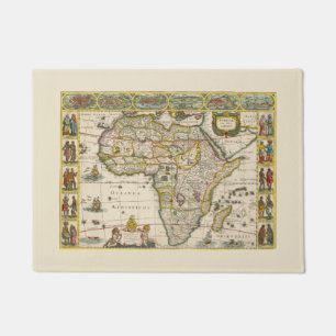 Alte Karte von Afrika von Hondius und Jansson Fußmatte