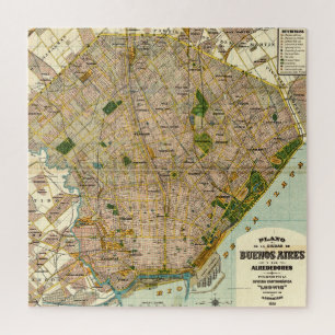Alte Karte von Buenos Aires Argentinien (1921) Puzzle