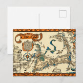 Alte Karte von Cape Cod (Vorne/Hinten)