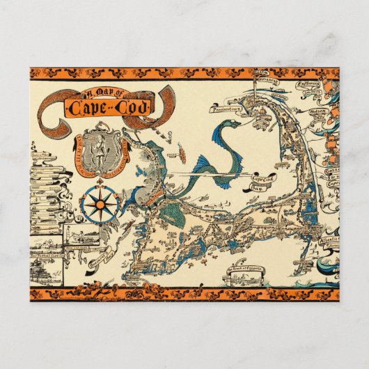 Alte Karte von Cape Cod (Vorderseite)